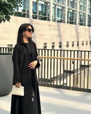129 Winter black abaya